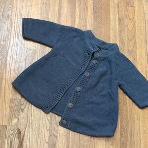 Pure Handknit Button-Front Knit Cardigan